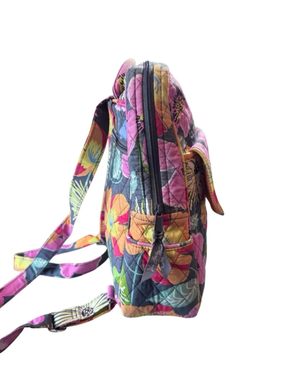 Vera Bradley Quilted Backpack, Jazzy Blooms, VGUC - Picture 7 of 13